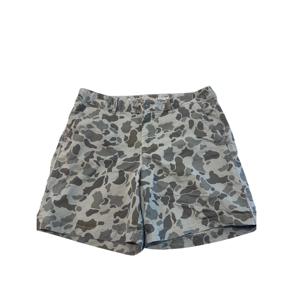 Eddie Bauer Women Legendwash Camo Boyfriend Midrise Shorts Green Duck Camouflage